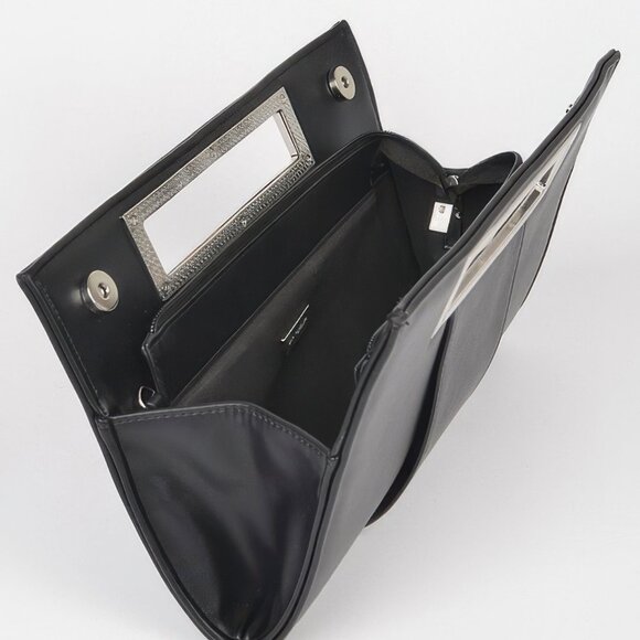 Metallic Faux Leather Handle Clutch - Picture 3 of 4